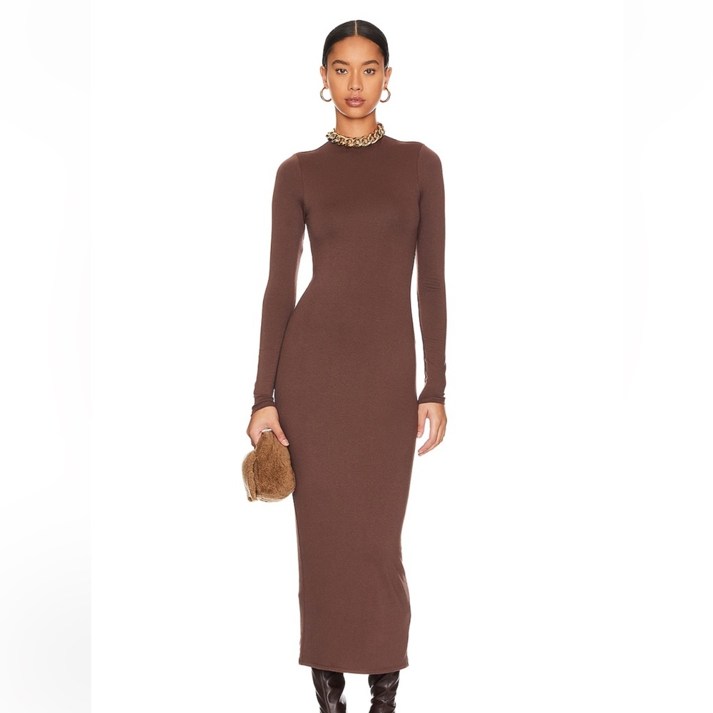 AFRM x REVOLVE Juniper Long Sleeve Dress in Cappuccino